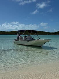 Whaler boat gets you to the best beaches!
