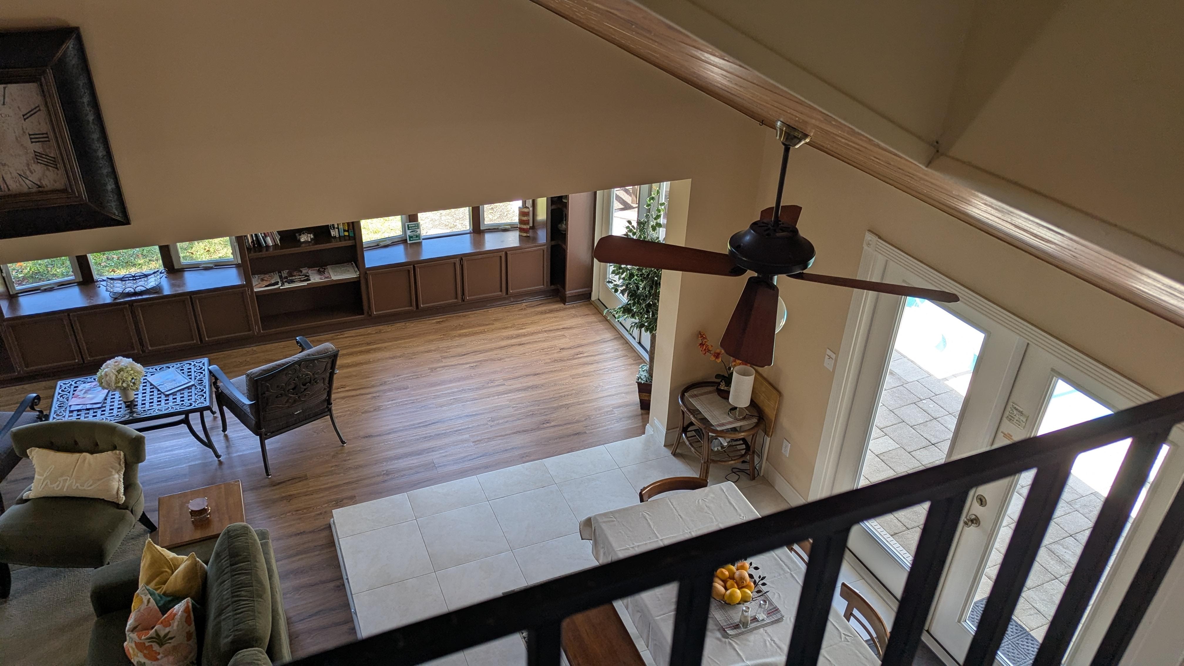 View from top of the stairs