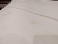 Dirty linens on the bed