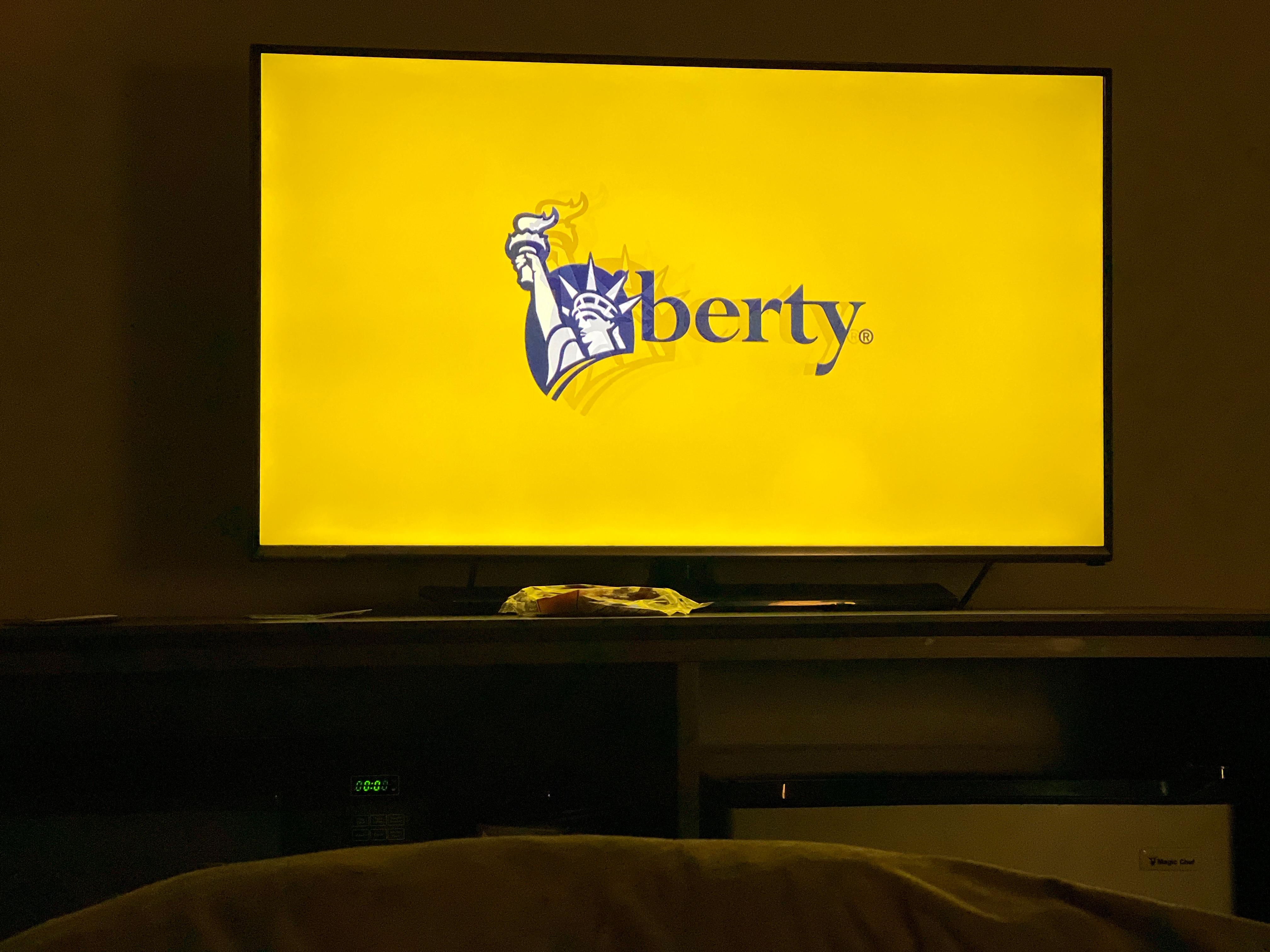Large flat screen with cable tv.