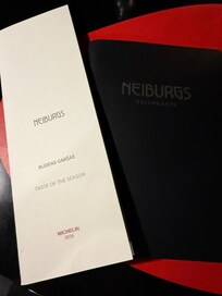 Menu from the hotel restaurant