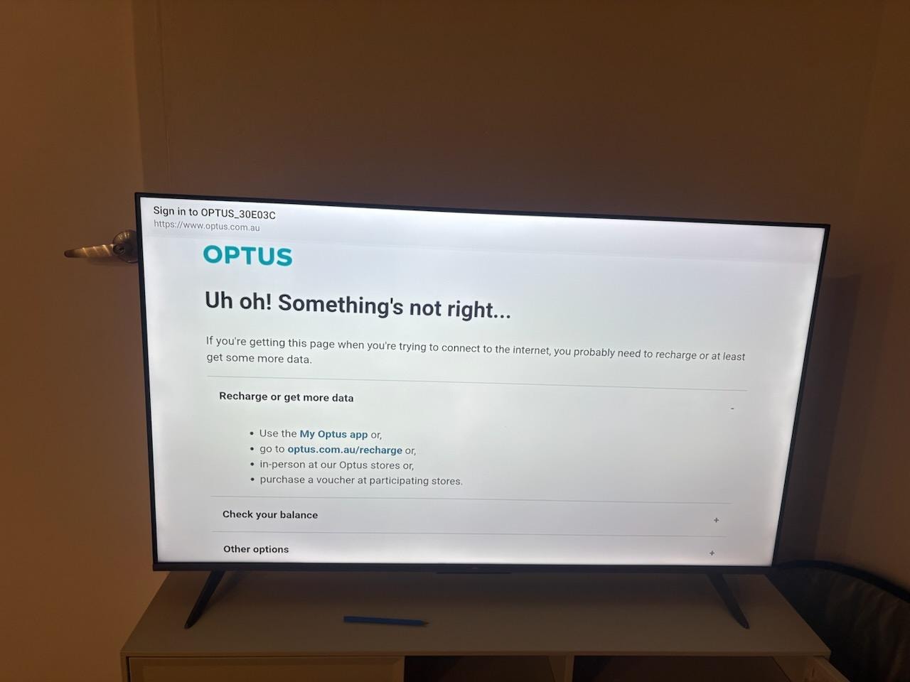 No internet connection