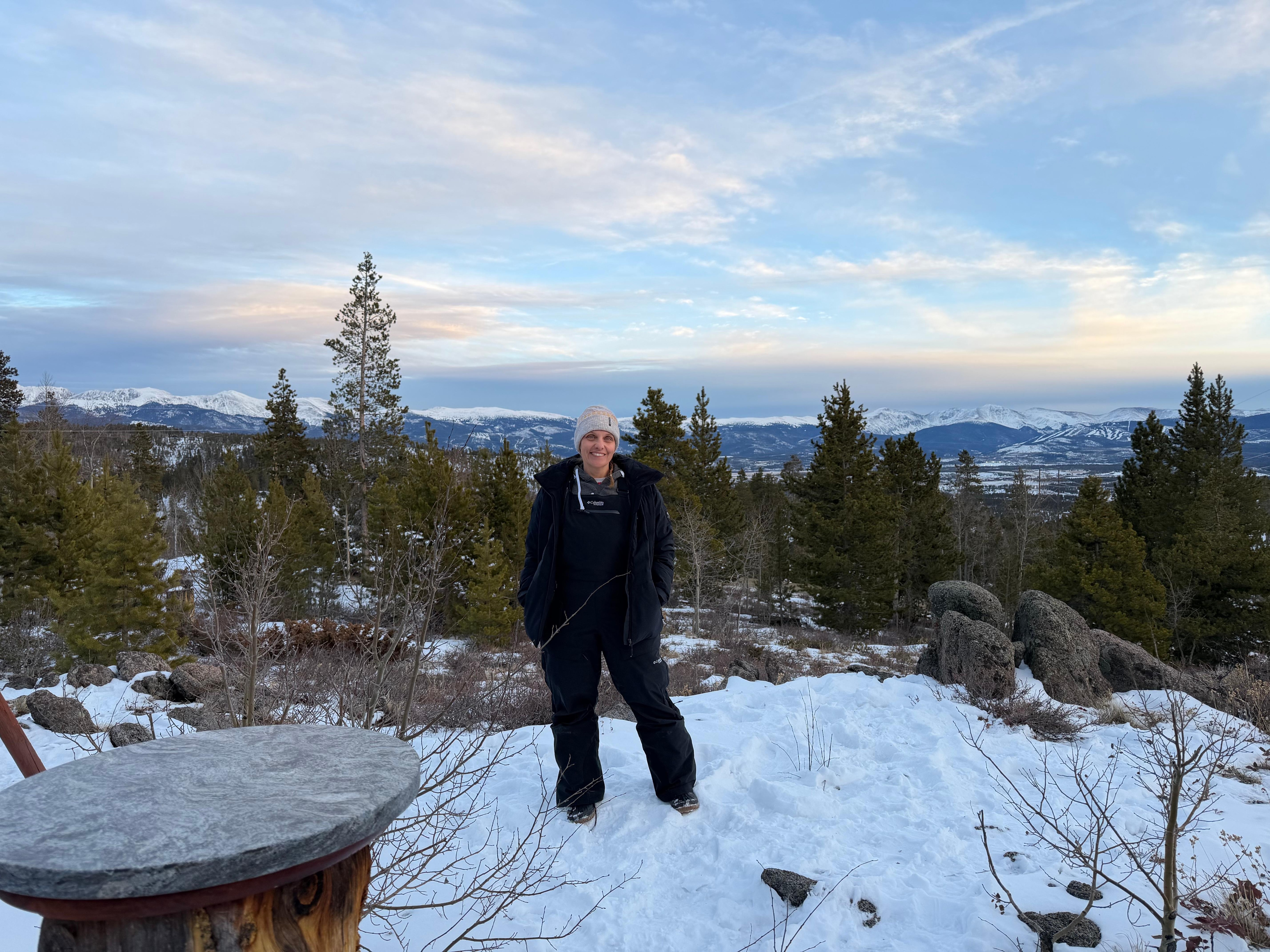 Beautiful view from the swing with winter park in the distance