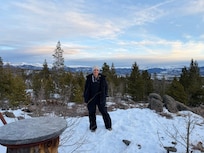 Beautiful view from the swing with winter park in the distance