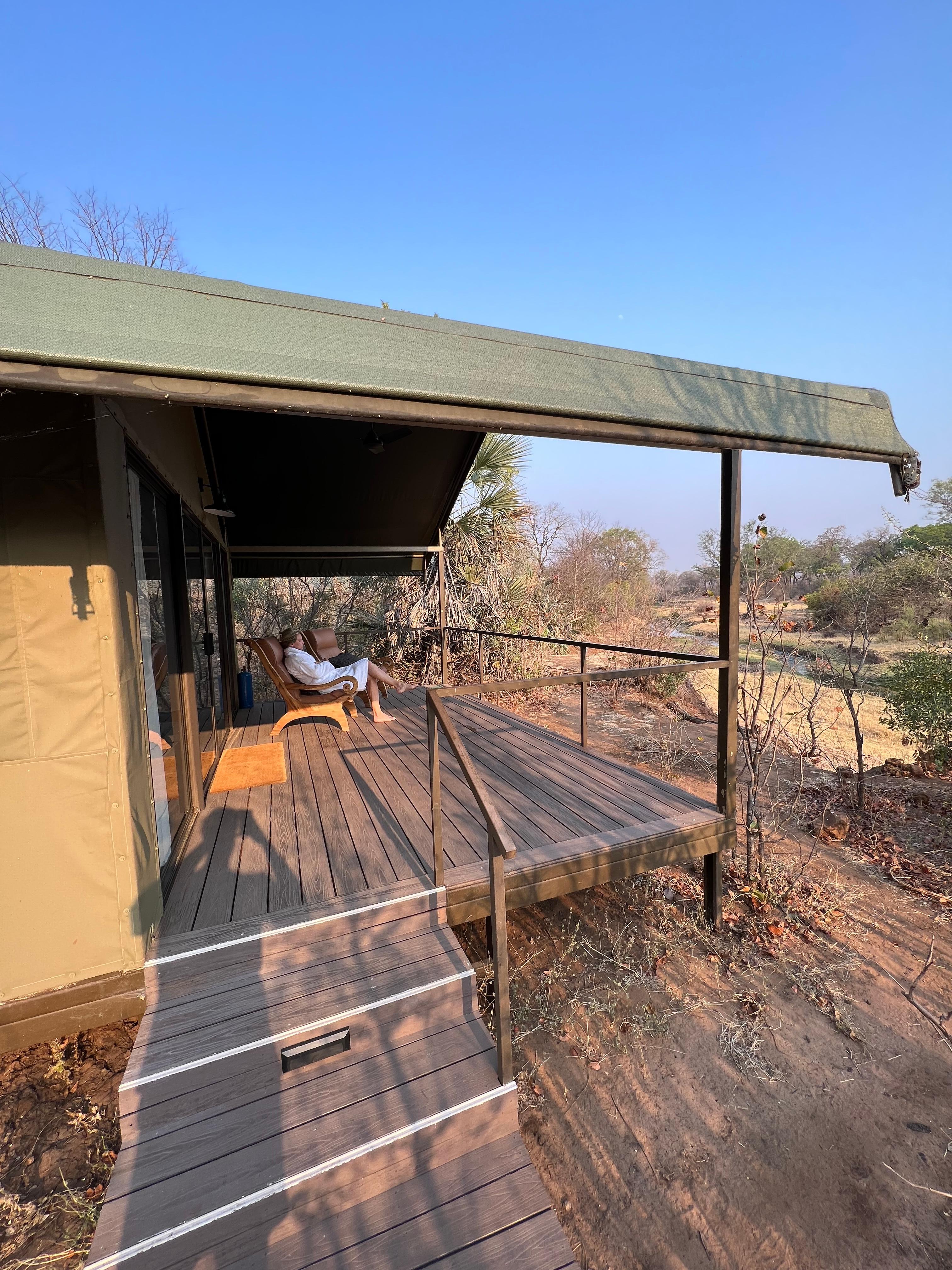 Suite and view to enjoy our morning coffee and the local wildlife. 