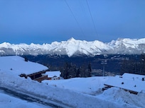Morgenblick ins Rhonetal vom Balkon aus.