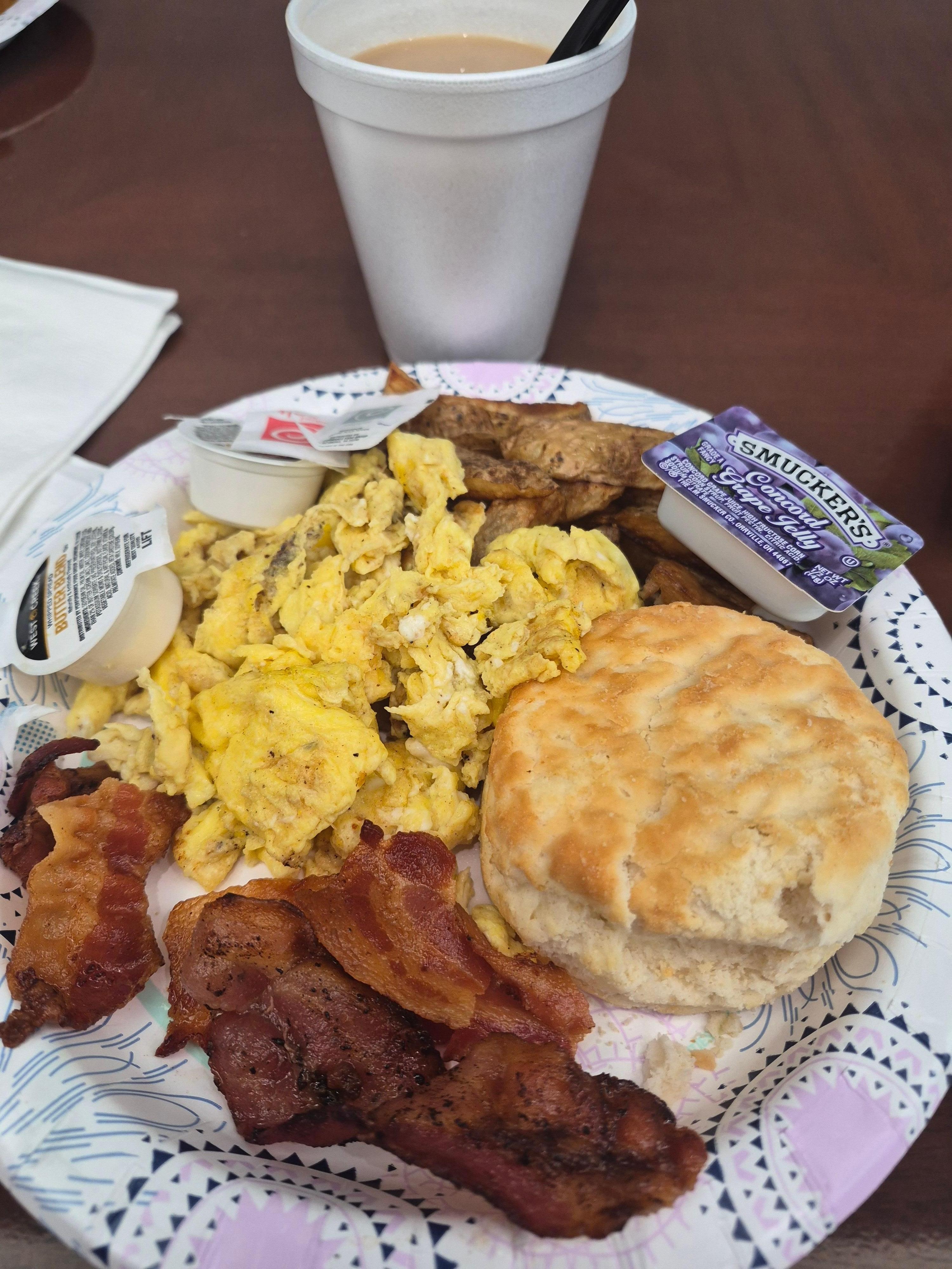 Breakfast. And there was a variety of things to choose from. 