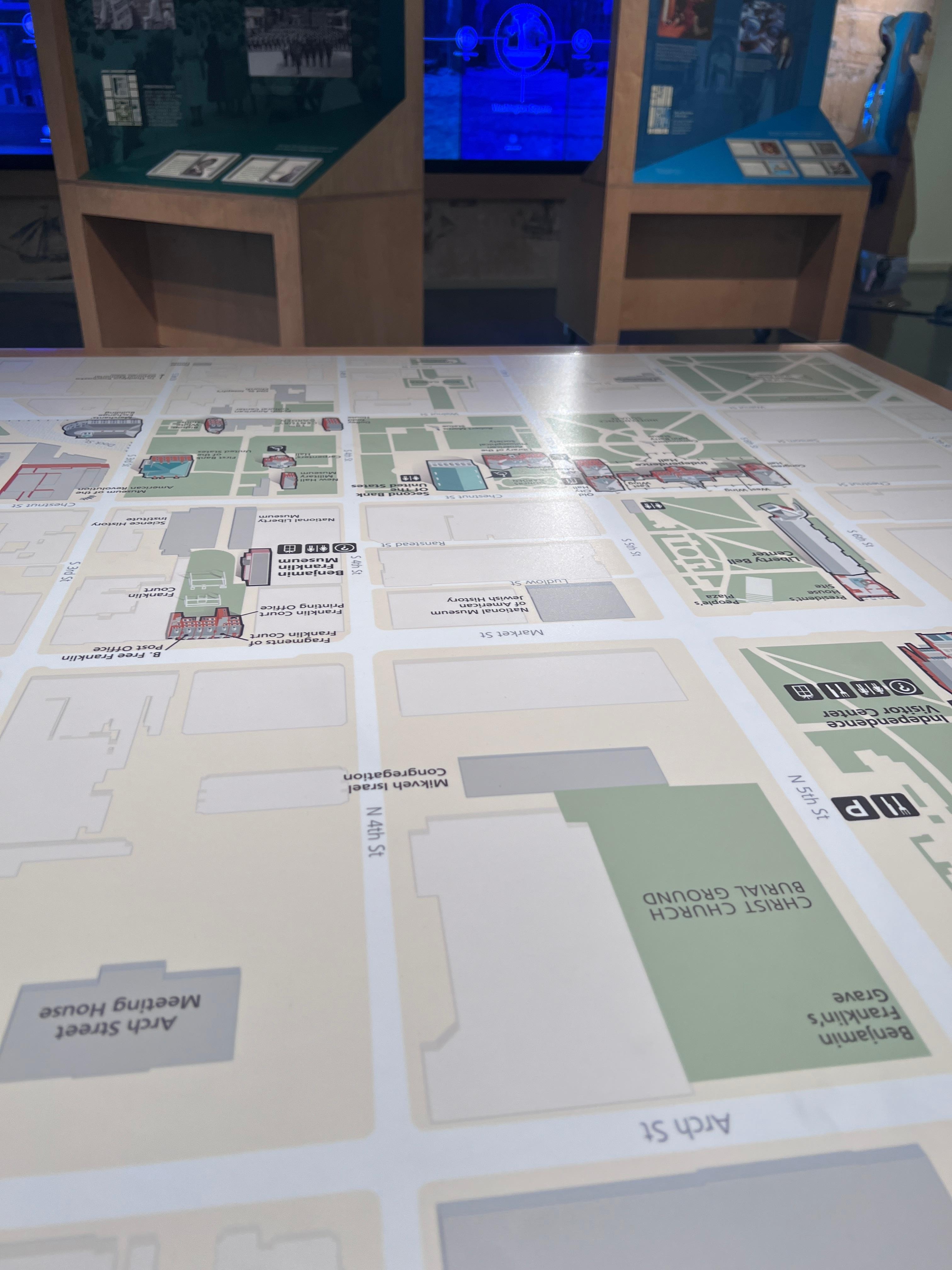 This is a map in the Independence park visitors center taken from the perspective of the Wyndham hotel. That’s how close we were to almost all the sites.