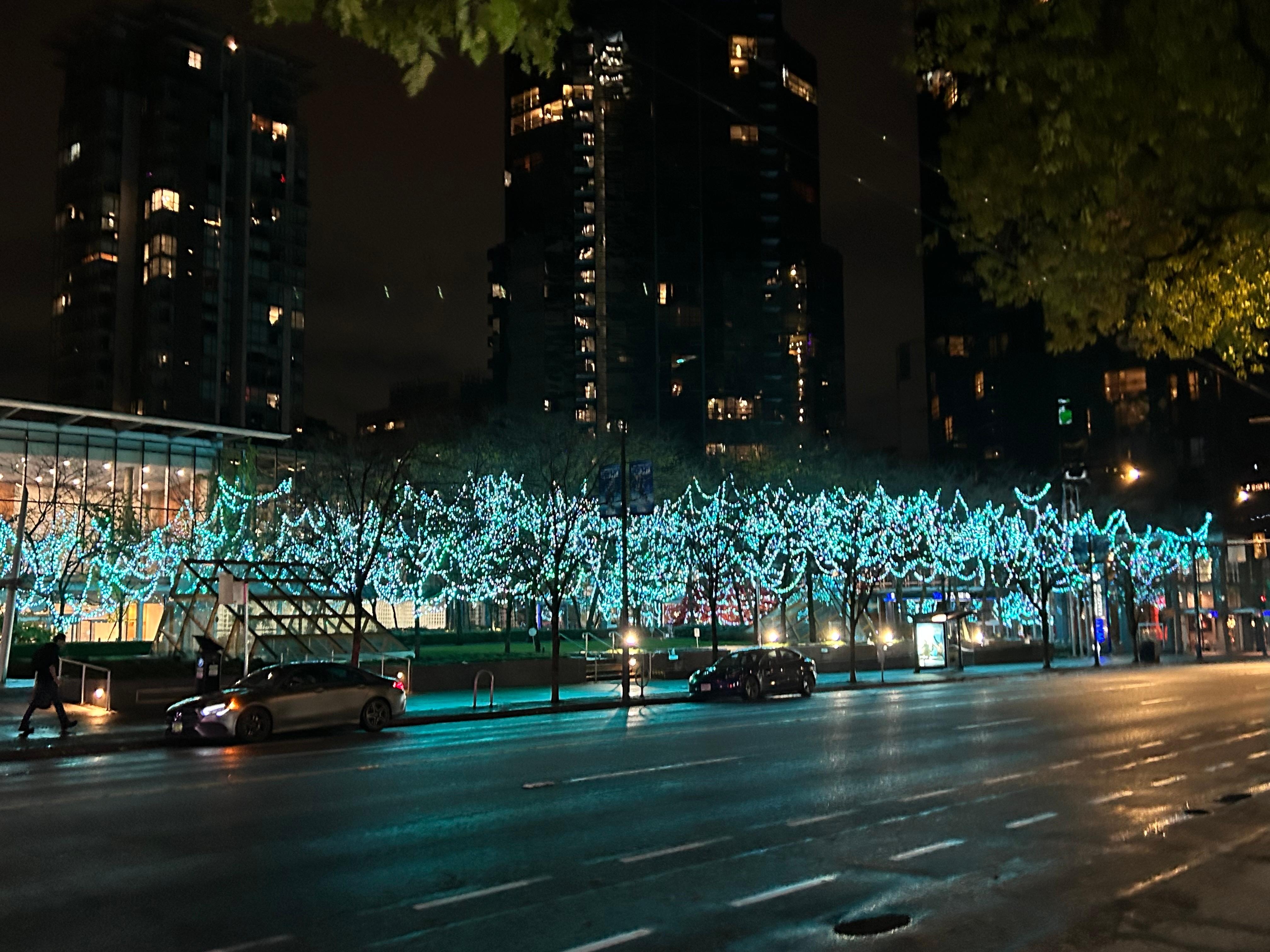 Across the street from the hotel.