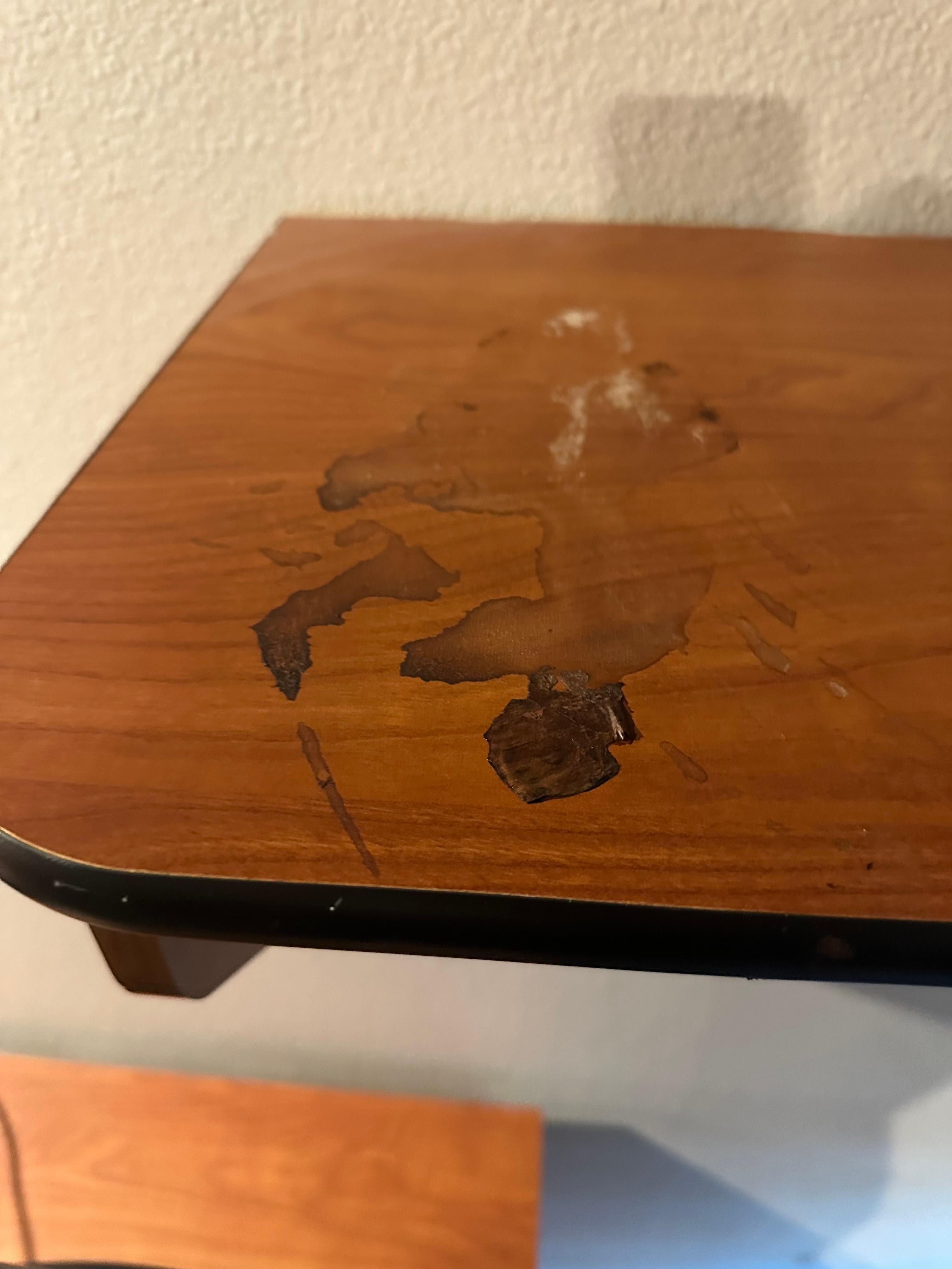 dirty spill on table