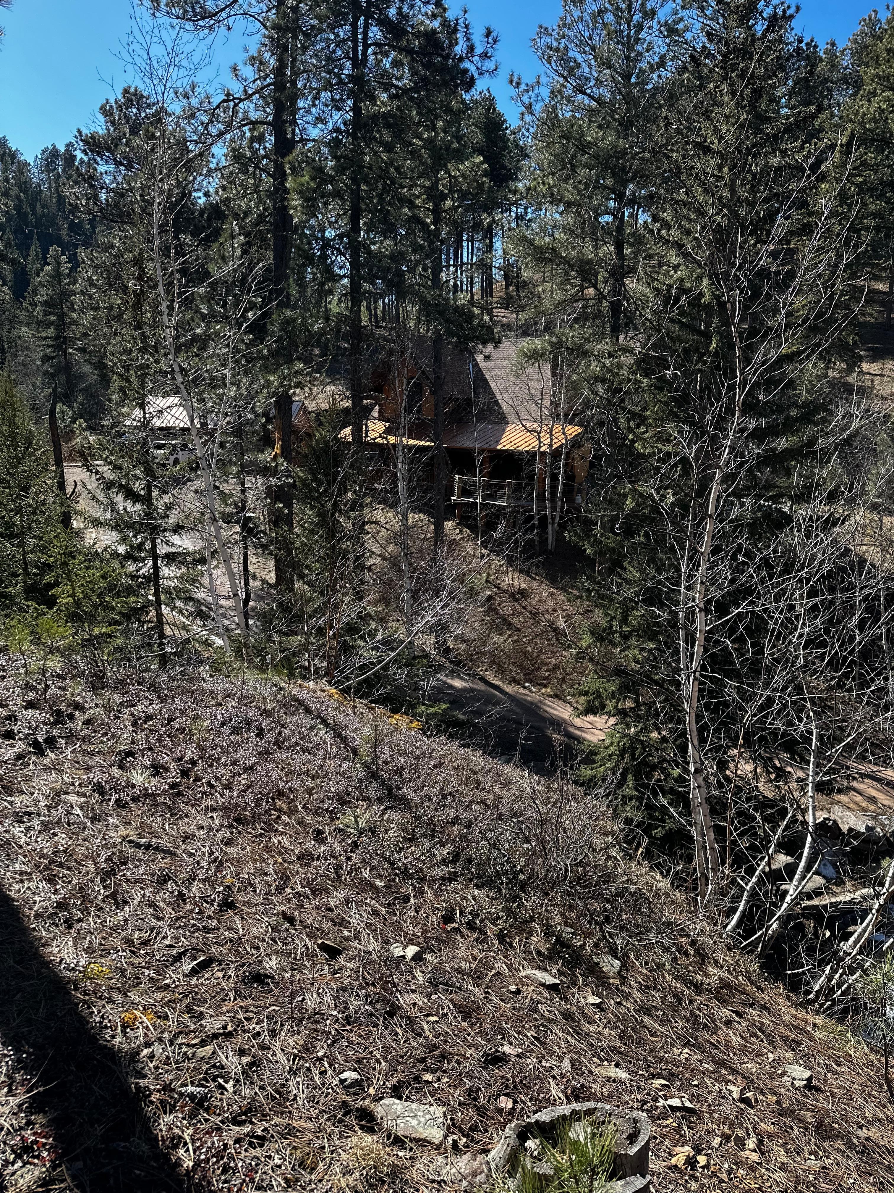 View from the peak over looking the front of the house 