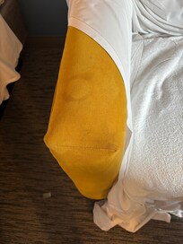 Stains on couch put sheet on it
