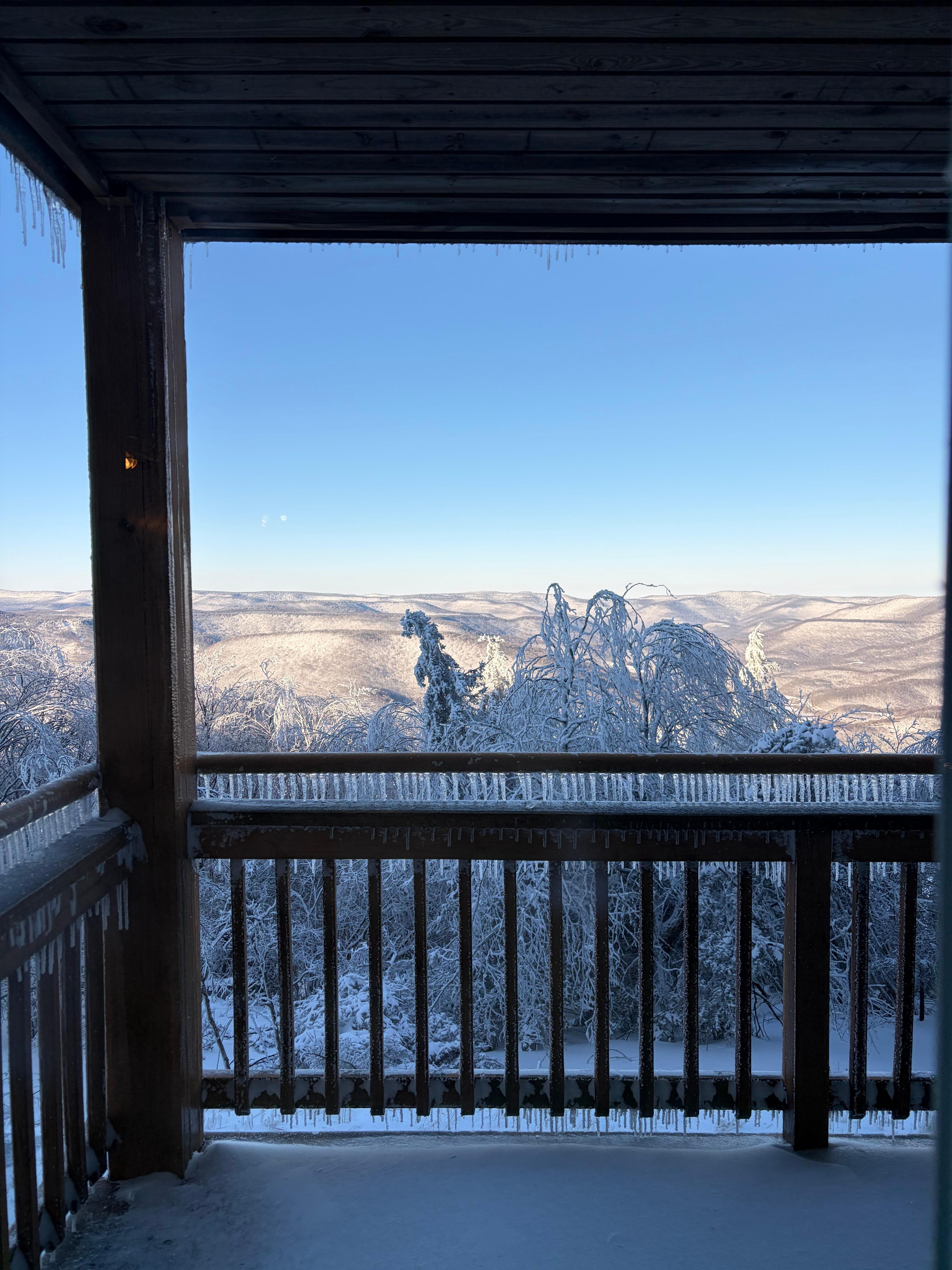 Extreme winter conditions with a beautiful view! 