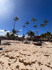 Beach, it did rain so there was some algae but normally very clean