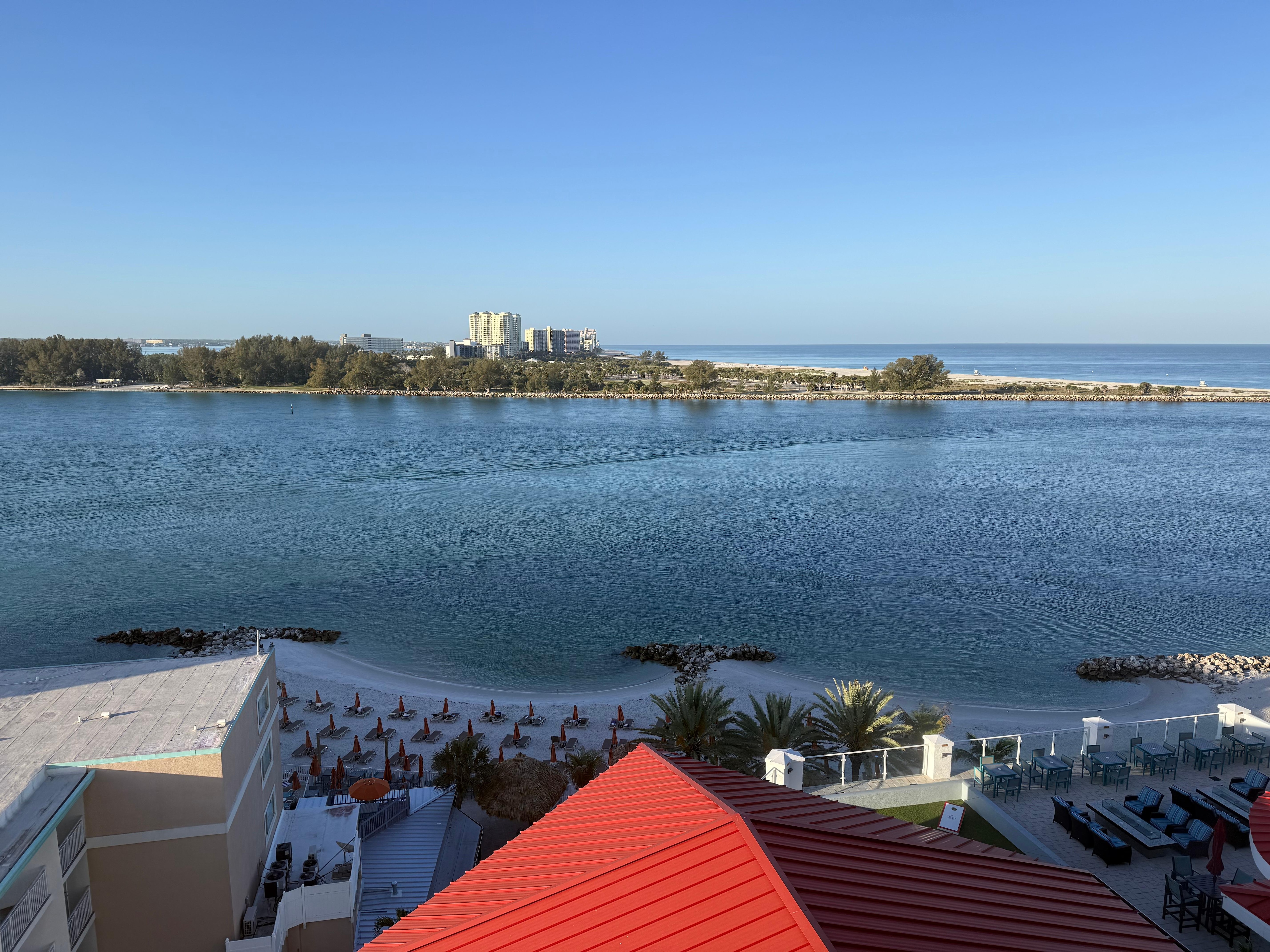 The view out the hotel window