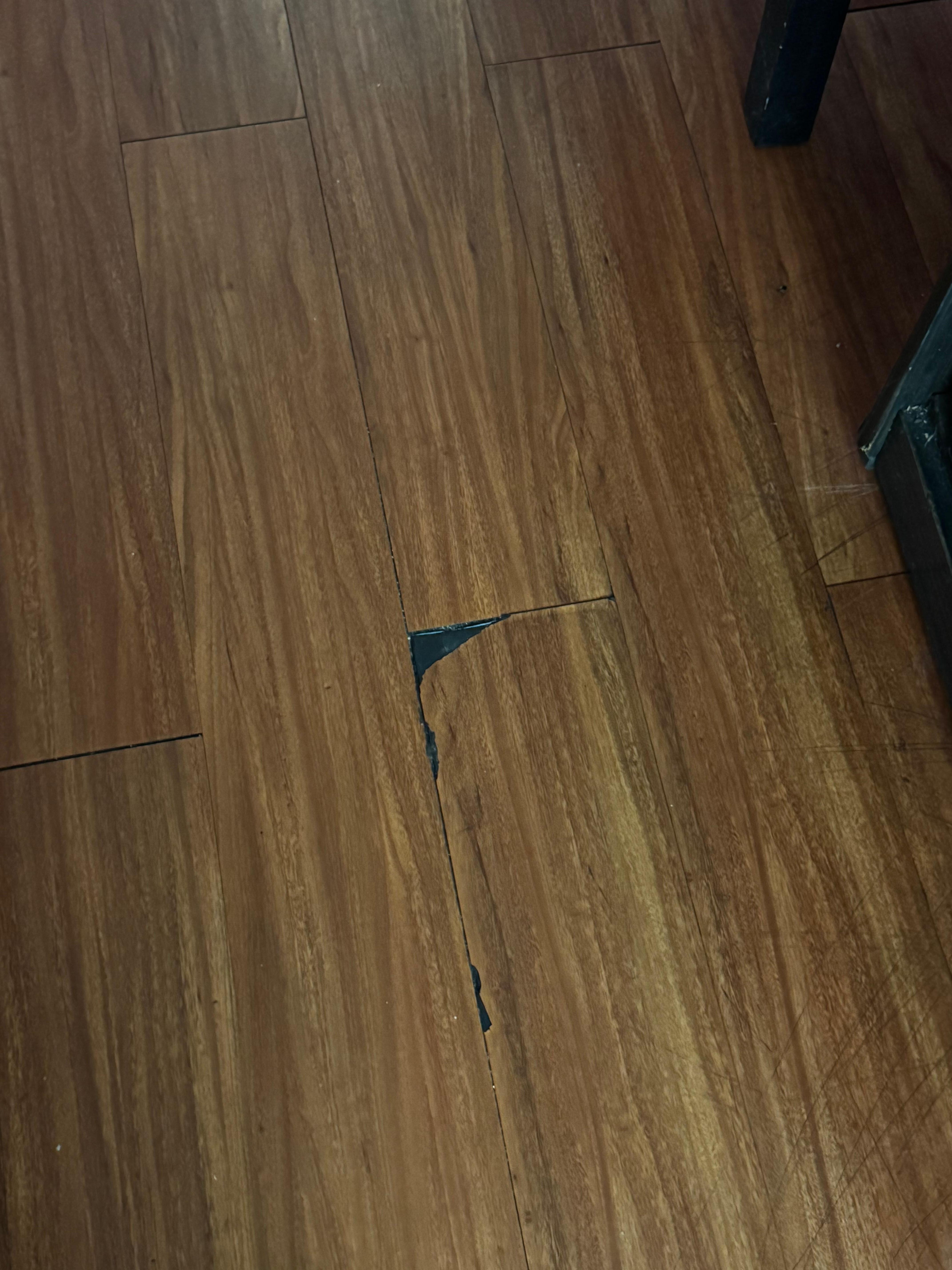 Damage/missing floor pieces
