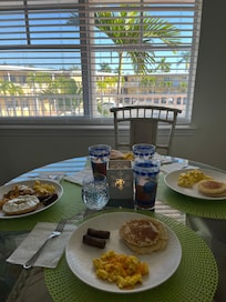 Christmas breakfast with a great view and an extra cute little touch to make it special.