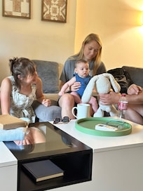 Hanging out in the living room.