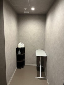 Haha. An ironing room right next-door to the laundry room.
