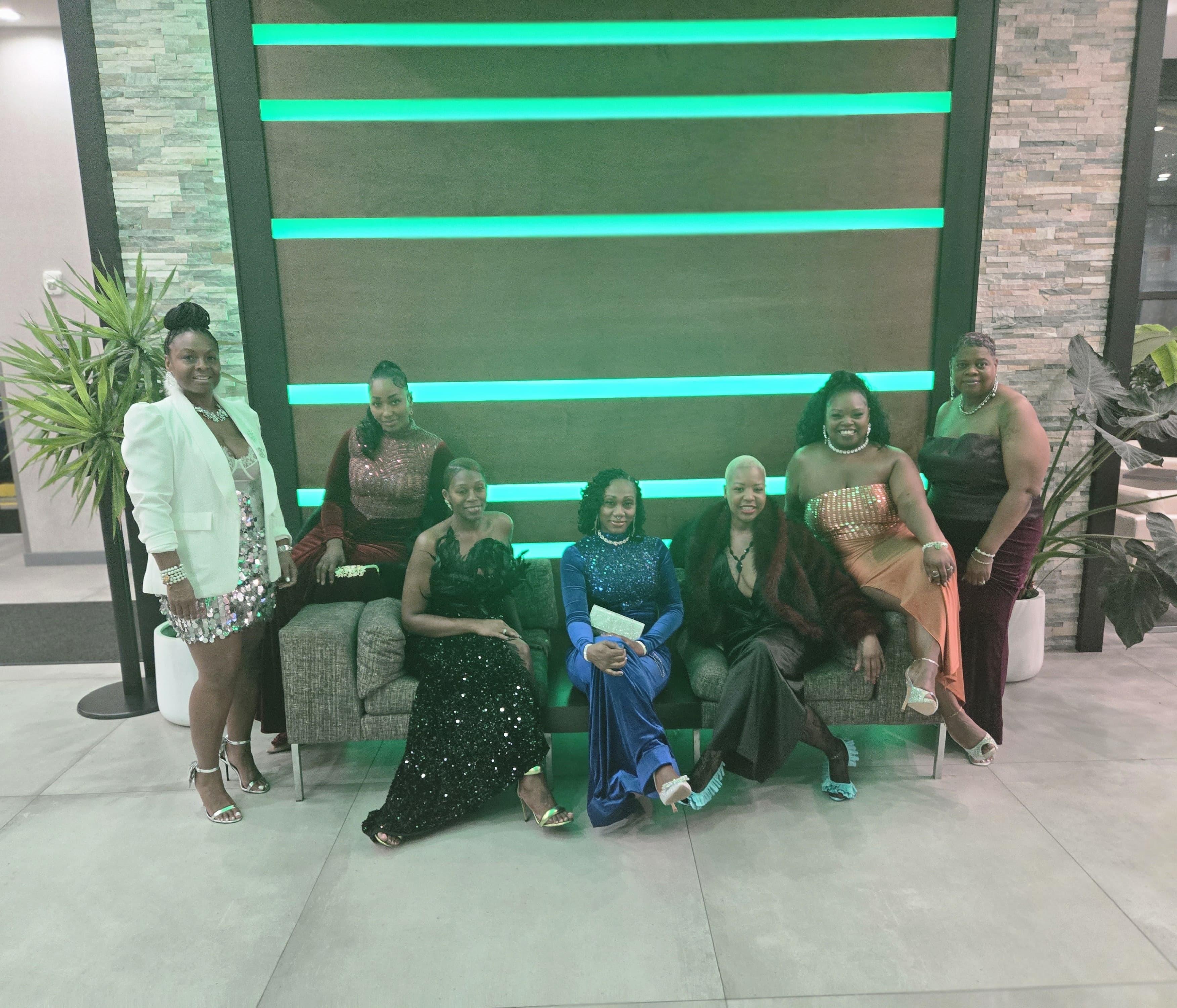 Pics in the lobby of hotel before going to an event.  