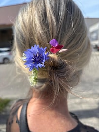 Flowers picked along the walkway