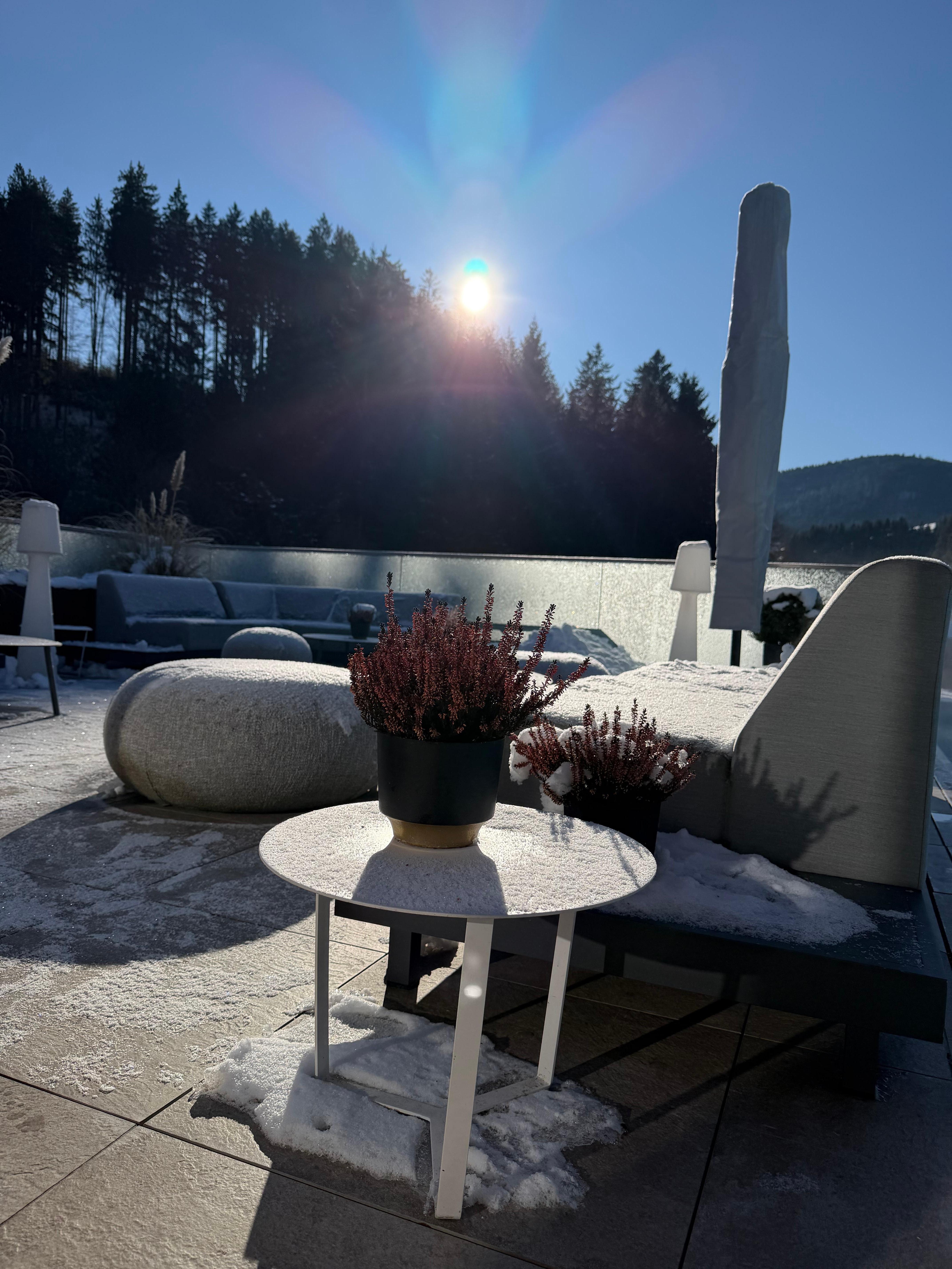 Pool Bereich im Winter