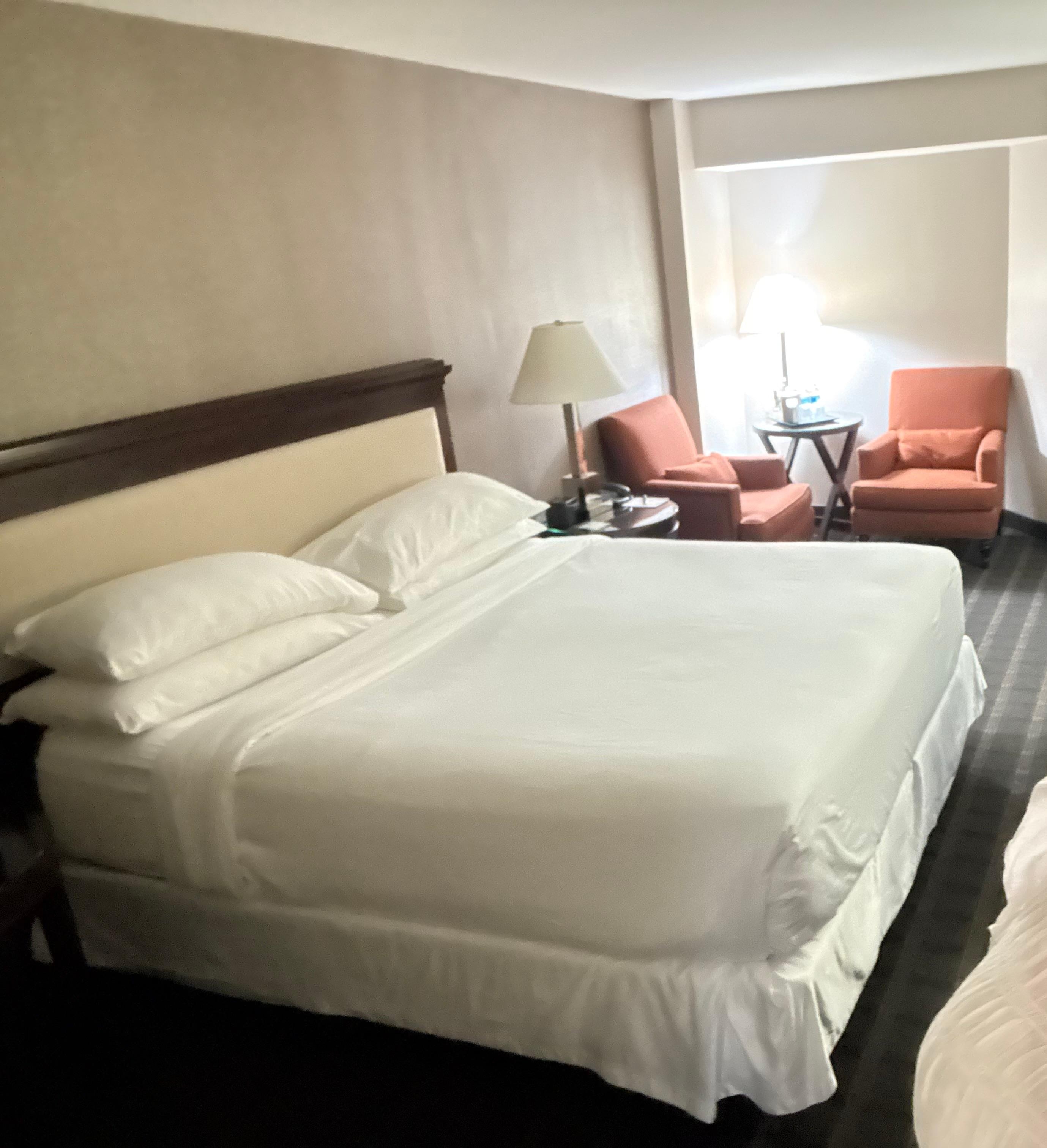 The king size bed was comfortable and the room was spacious. 