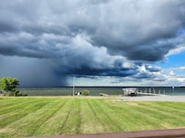 View of the sky and lake from the deck
