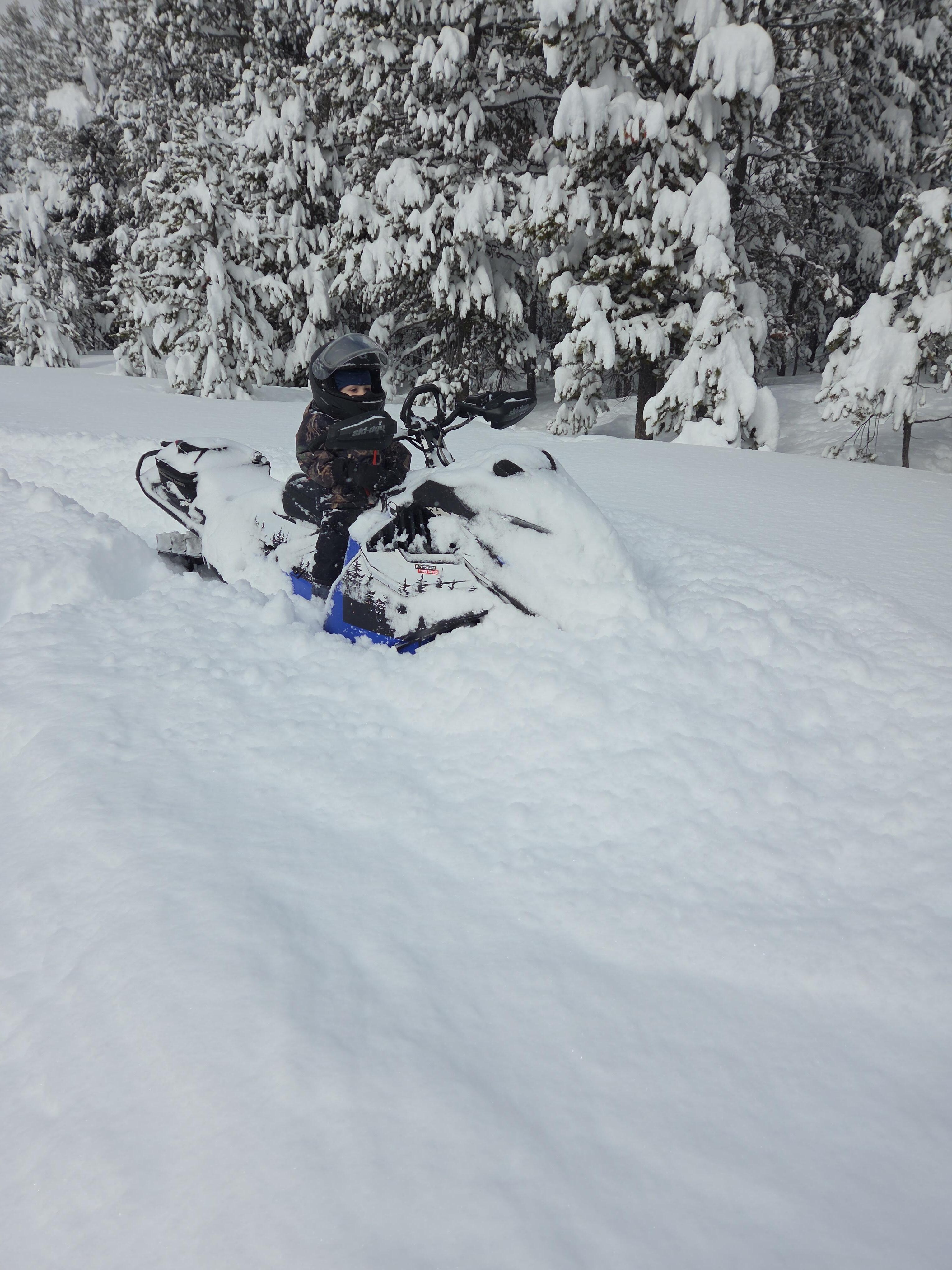 And my 3 year old loved going for rides in the fresh snow