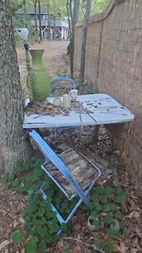 An example of weather-worn furniture and decor