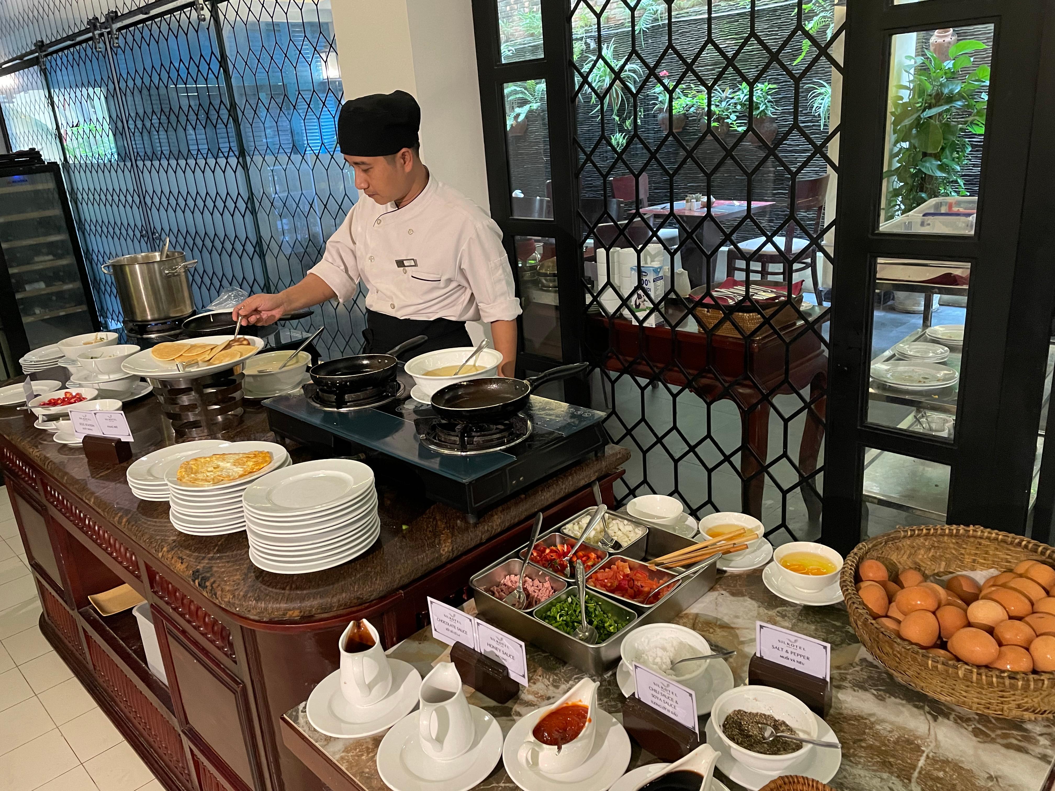 Breakfast eggs being cooked just the way you like them!