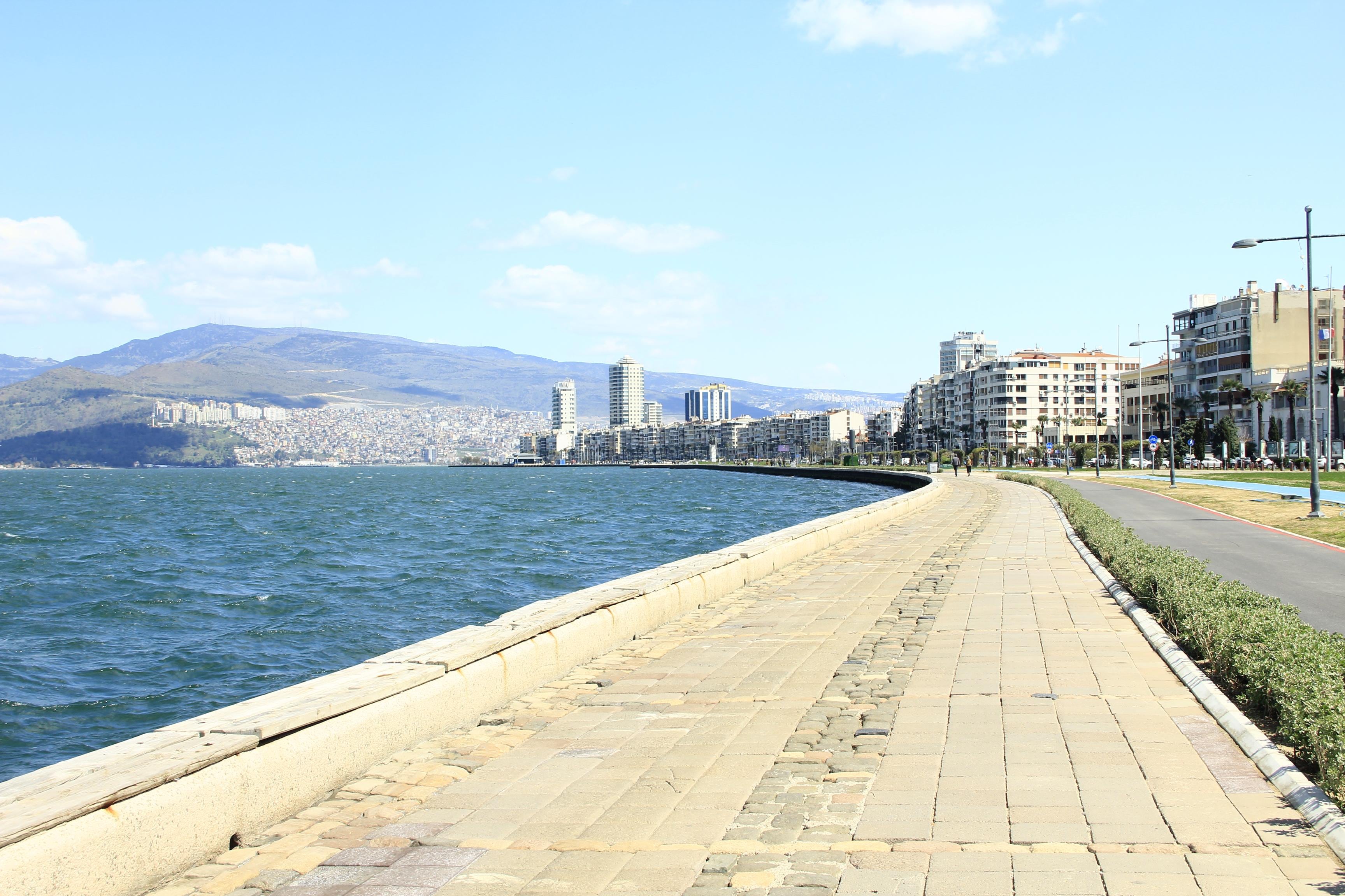Close to the seashore and port.
