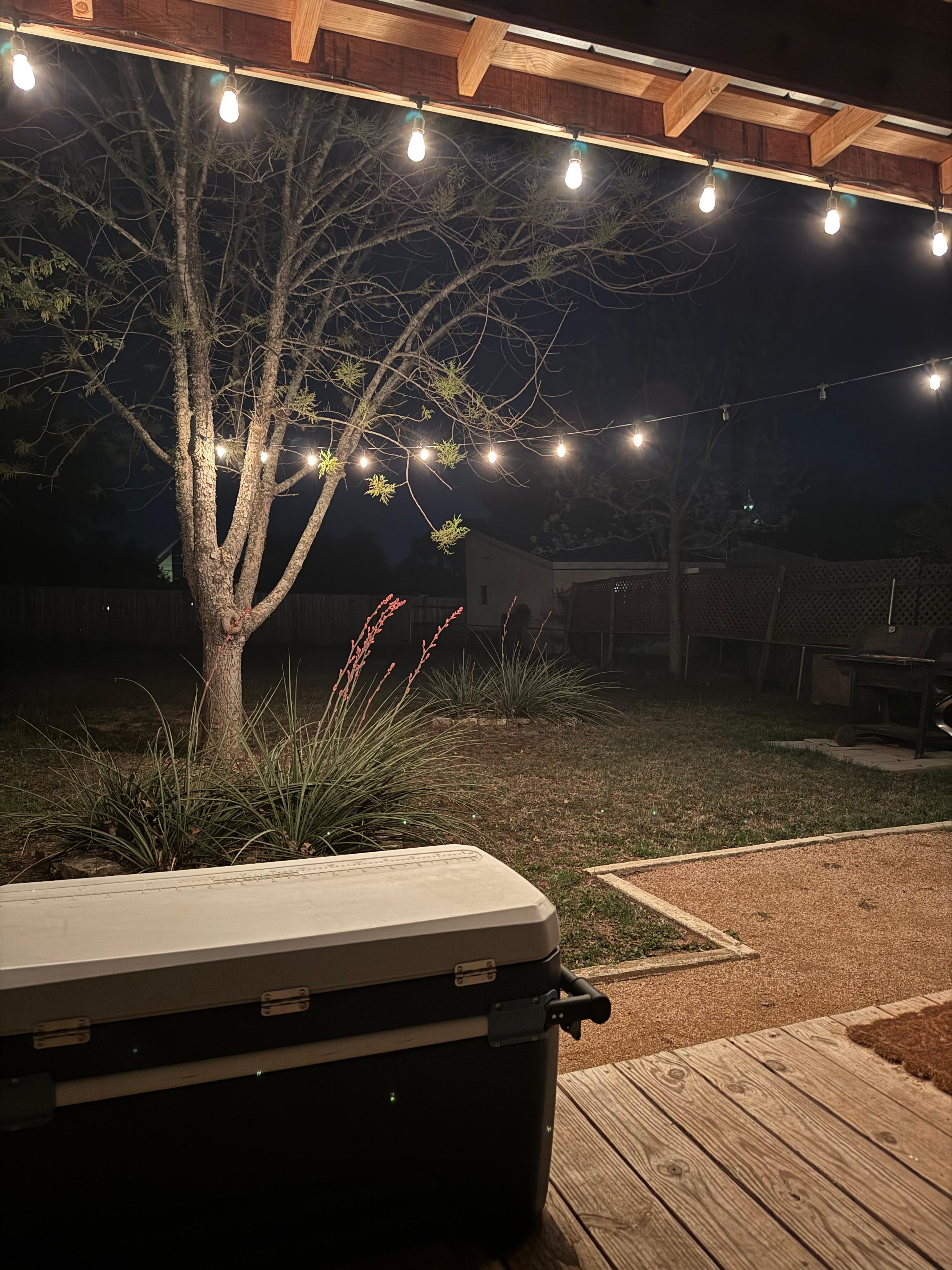 And the lights on the patio always welcomed us home. 
