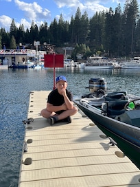 Private slip and our fishing boat