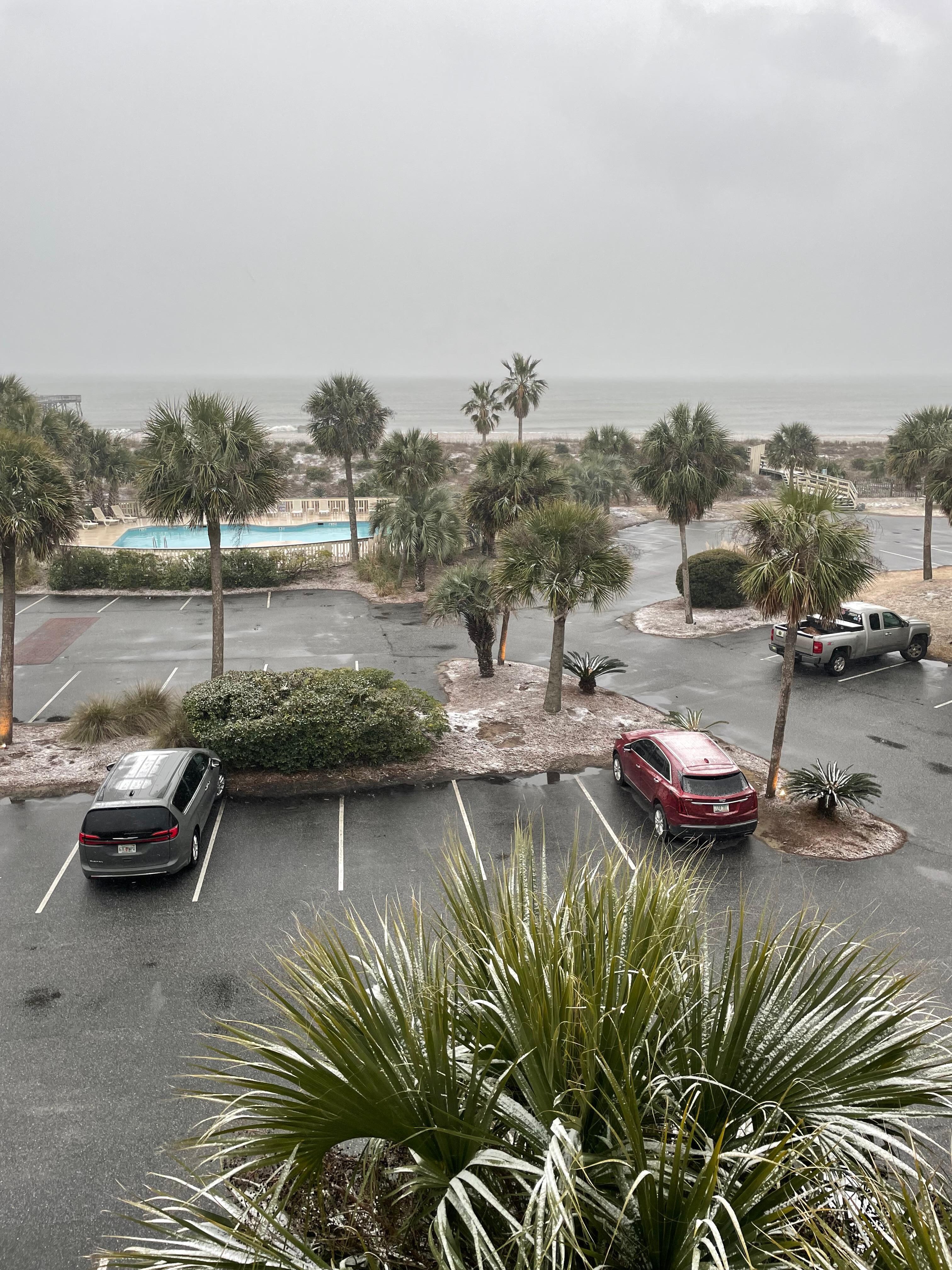 A dusting of snow even at the beach 
