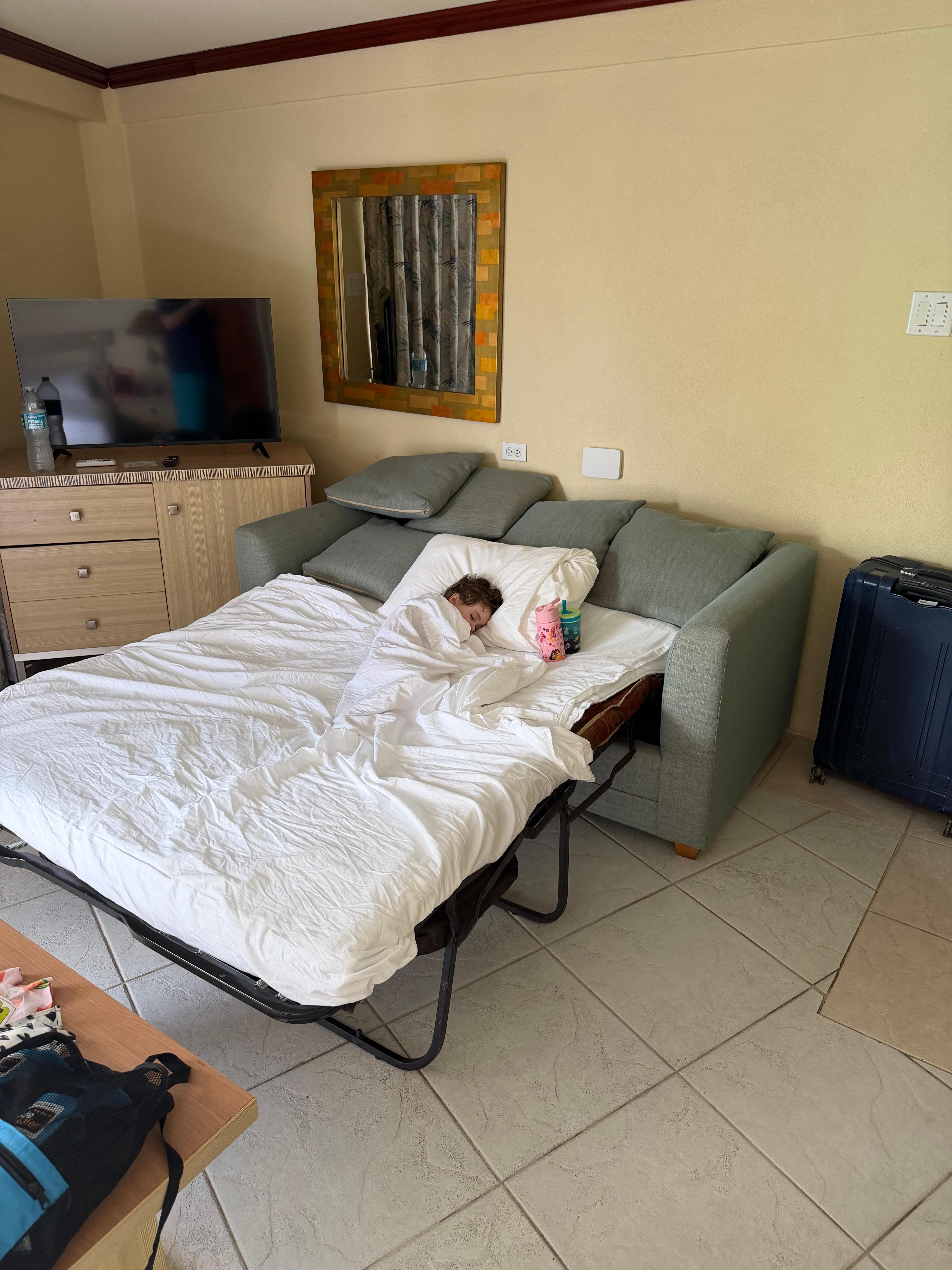 Ocean view rooms are tiny - sofa bed is 2nd bed