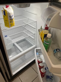 The refridgerator when we arrived...smelled and needed wiping down.