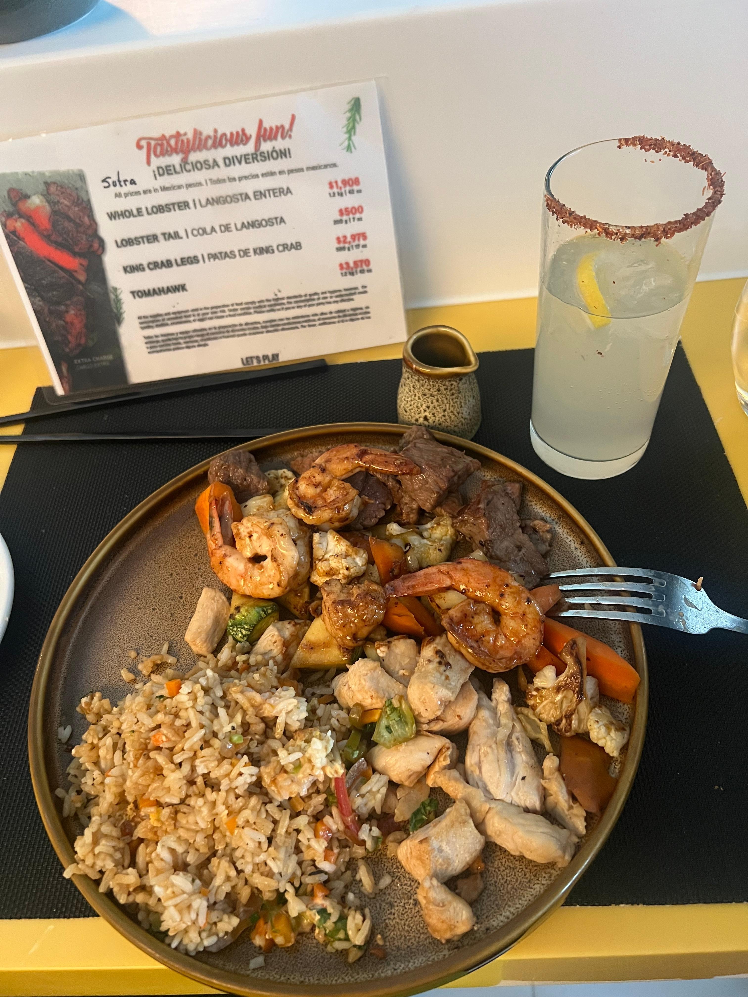 Dinner at the sutra hibachi