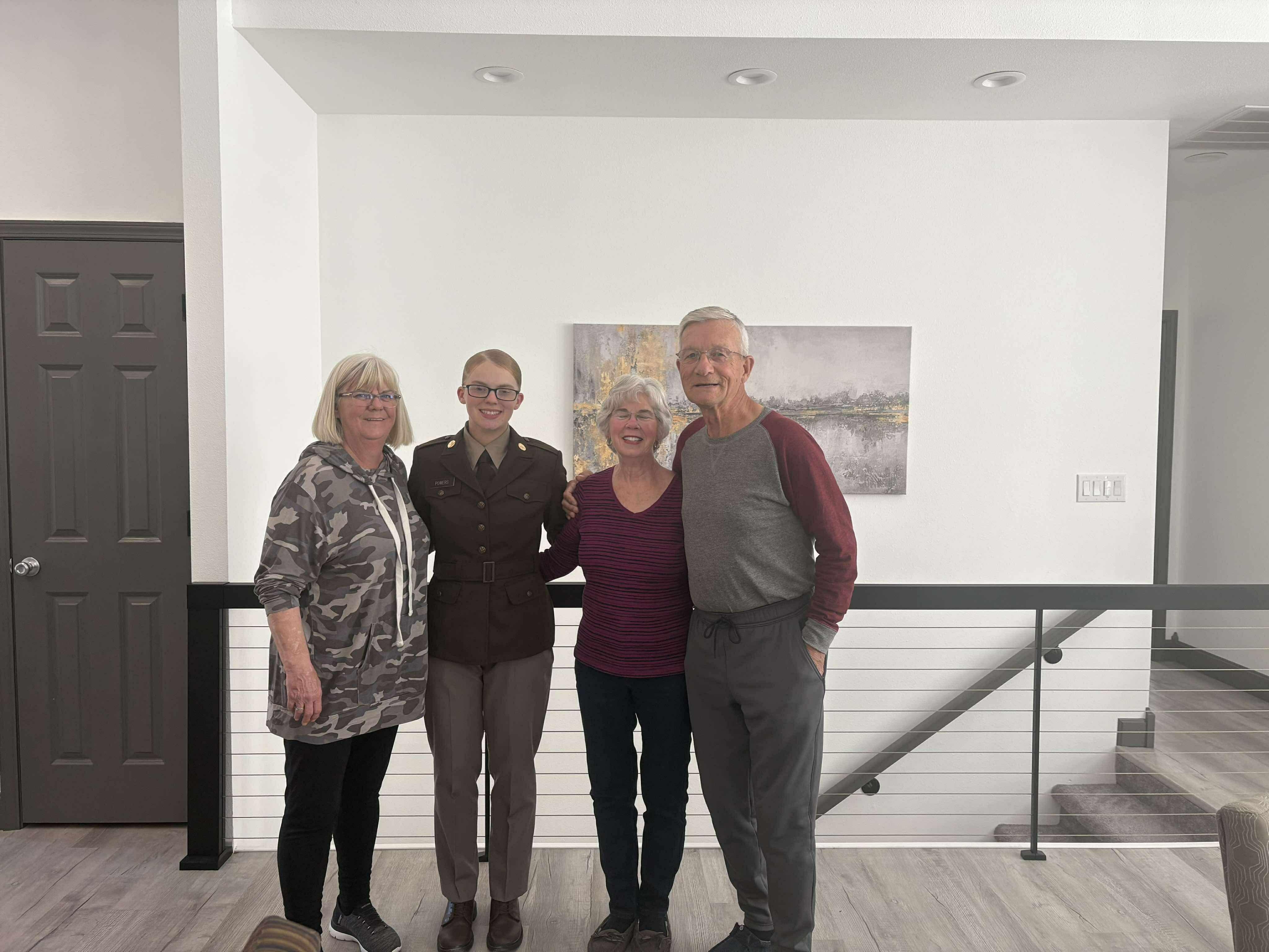 Soldier with her grandparents!