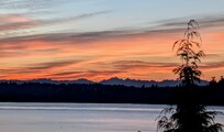 Lake Washington at sunrise from the terrace.