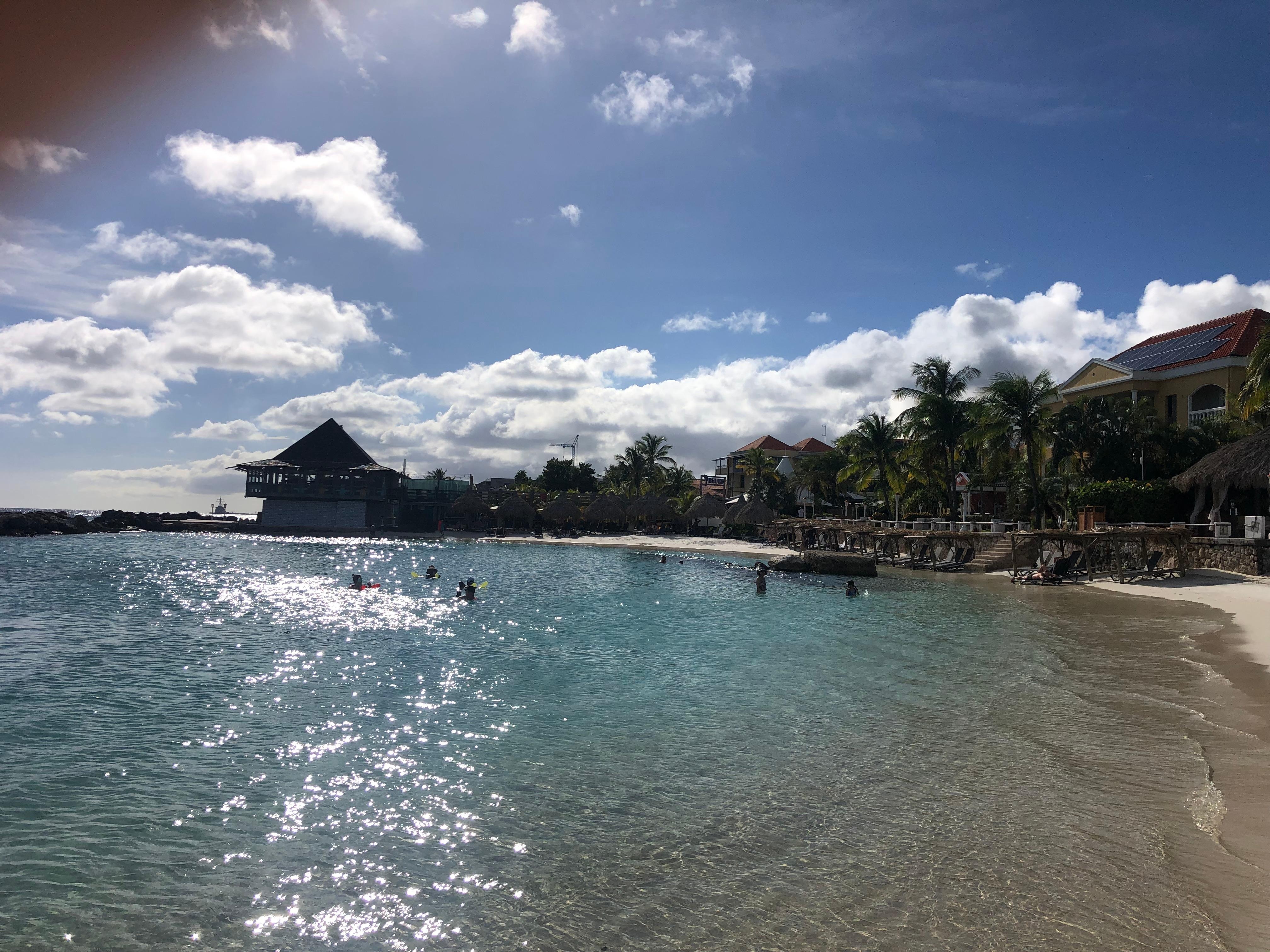 Picture across water looking at Blues