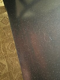 Dust and hair on coffee table