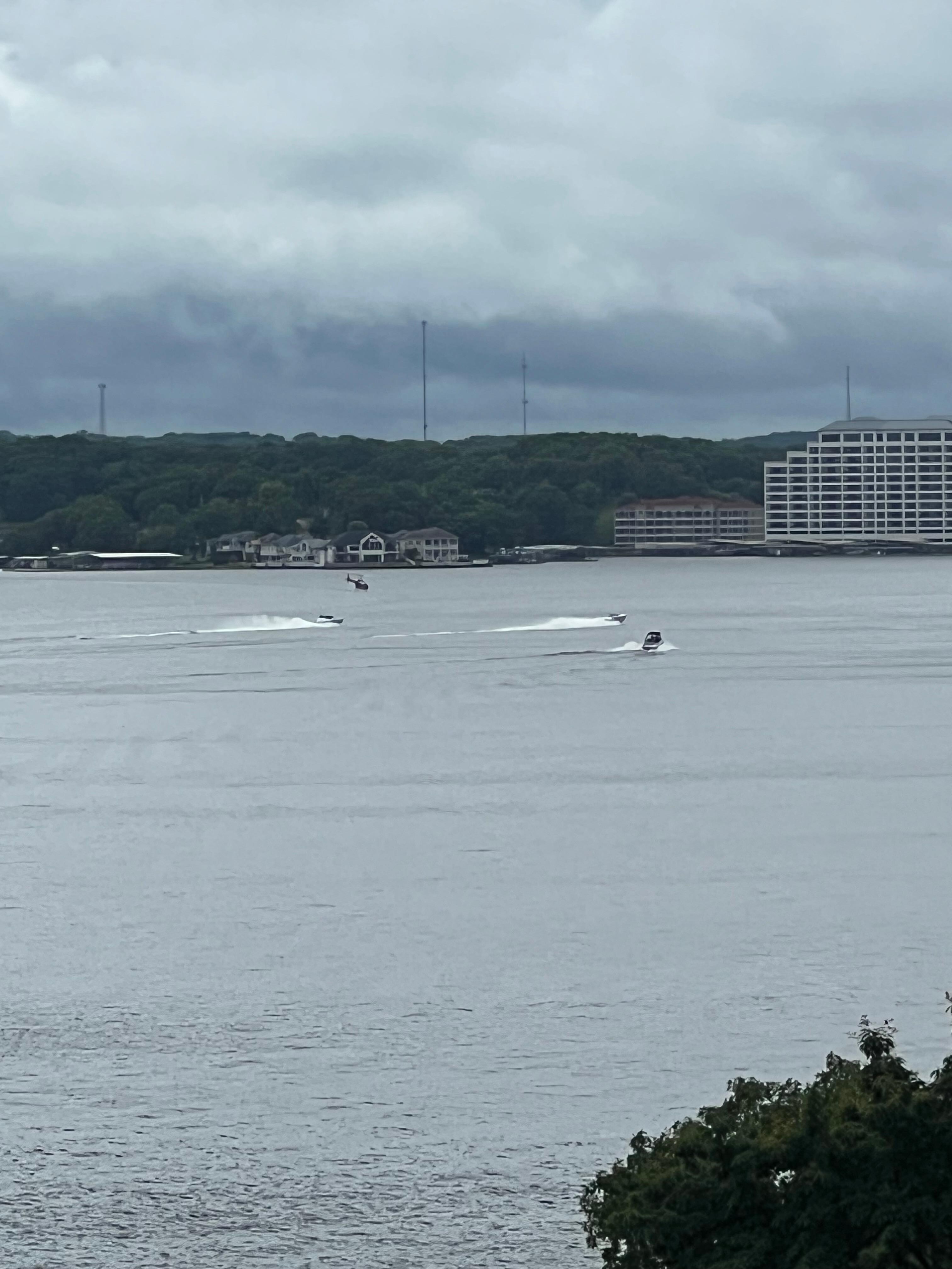 Watching the cigarette boats from the screen porch.