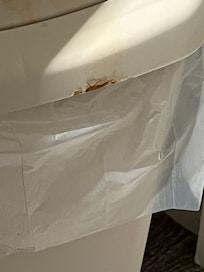 Blood on sanitary bins