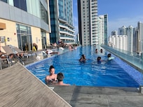 One of the rooftop pools at Hyatt Regency.