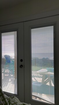 Such a peaceful way to wake up ! ( from the down stairs bedroom)