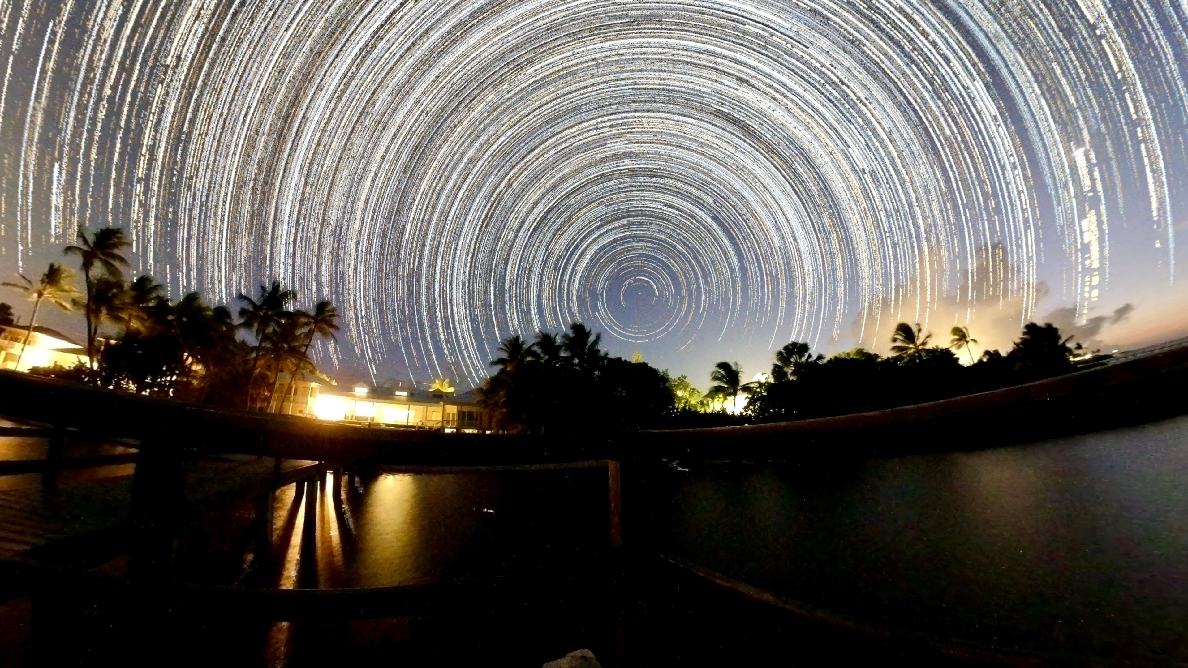Night sky views from the private pier. 