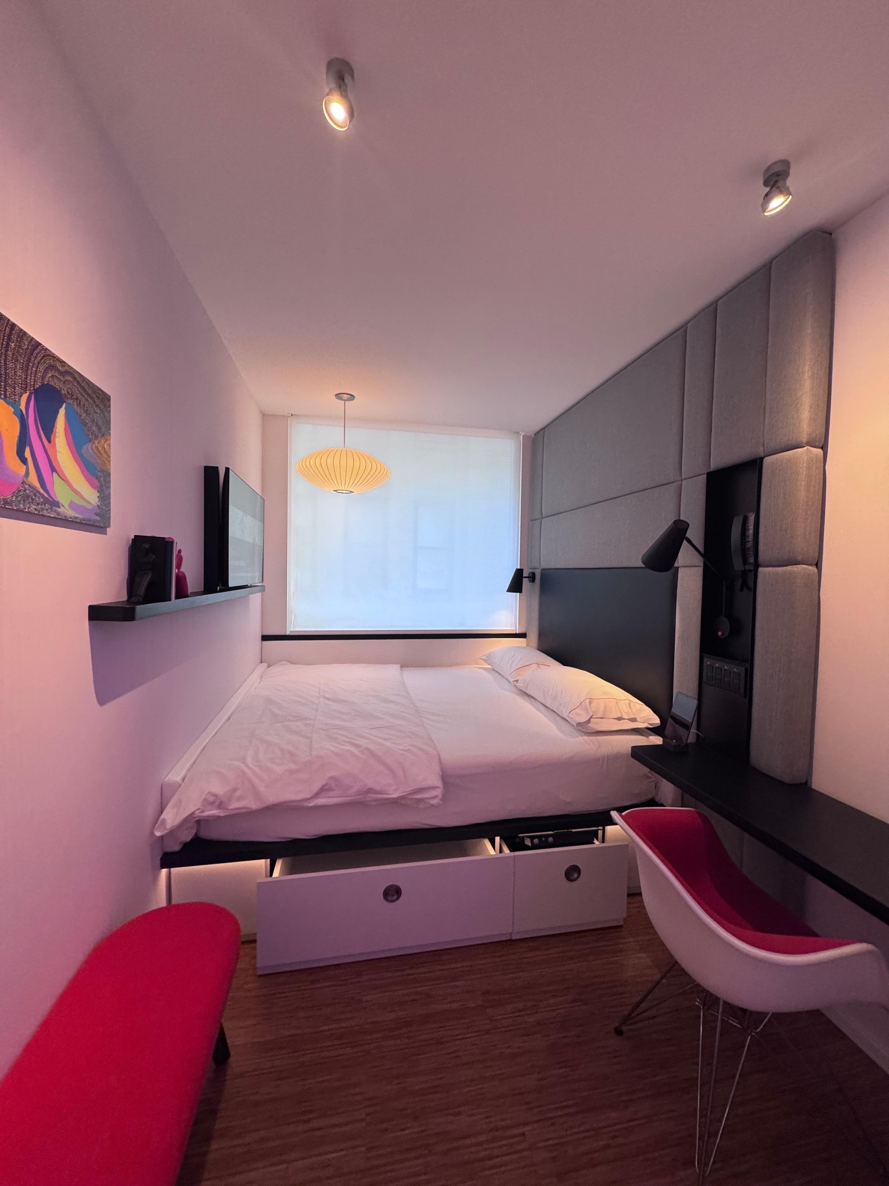 Tight bedroom quarters, but so cute and cozy for 2. 