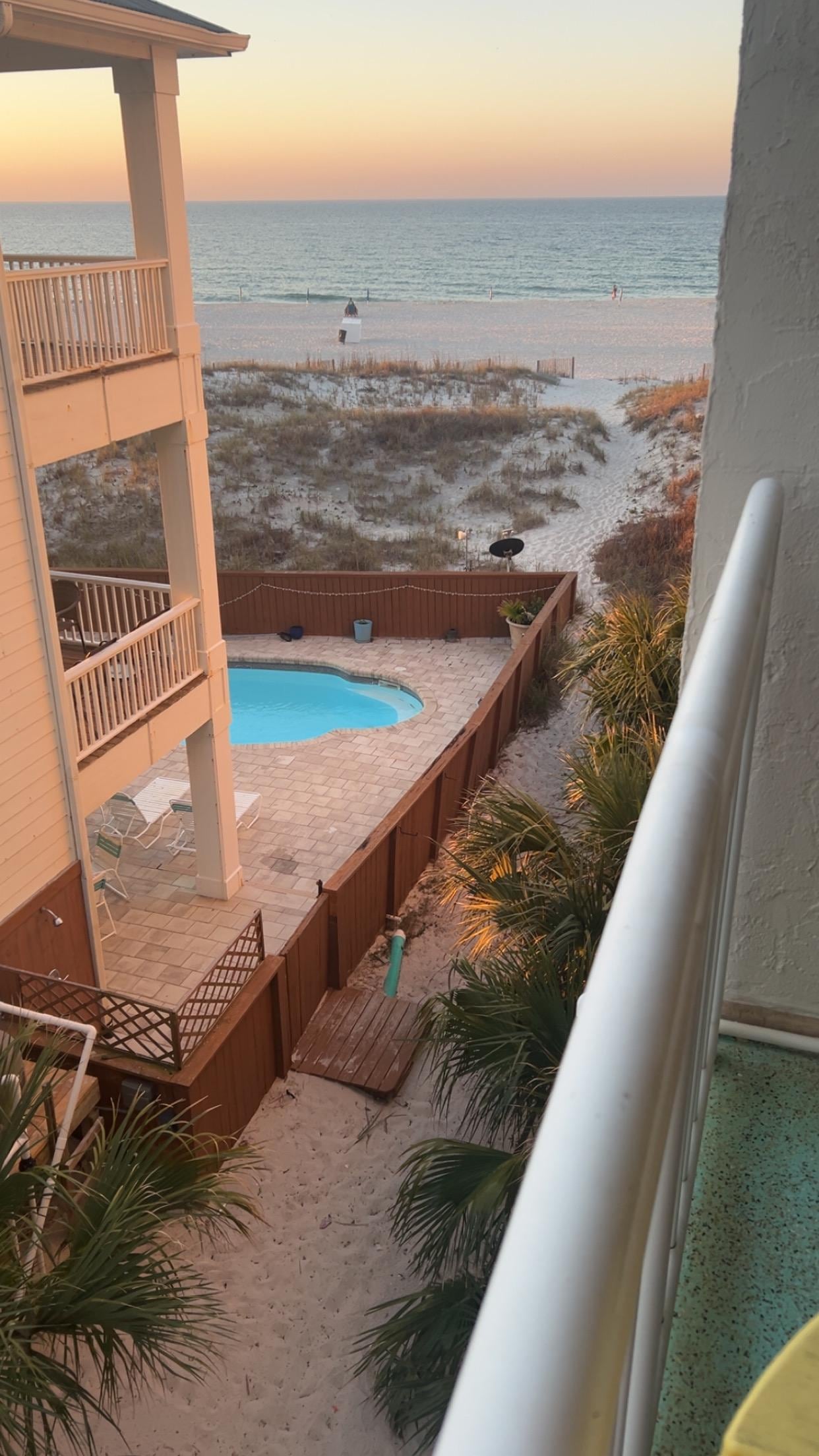 View from the balcony at sunrise 