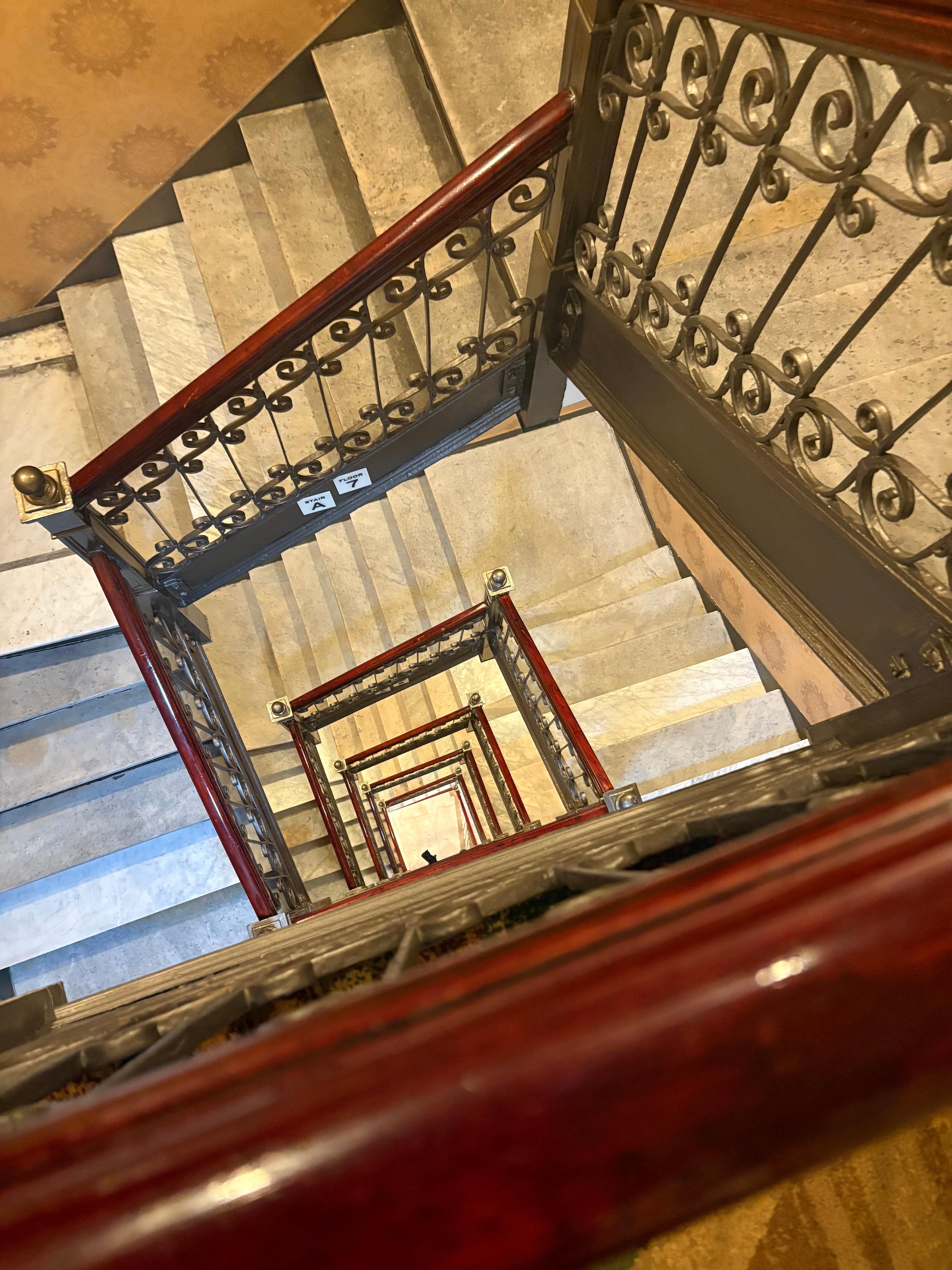 Beautiful stairwell facing down